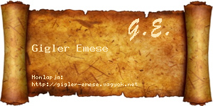 Gigler Emese névjegykártya